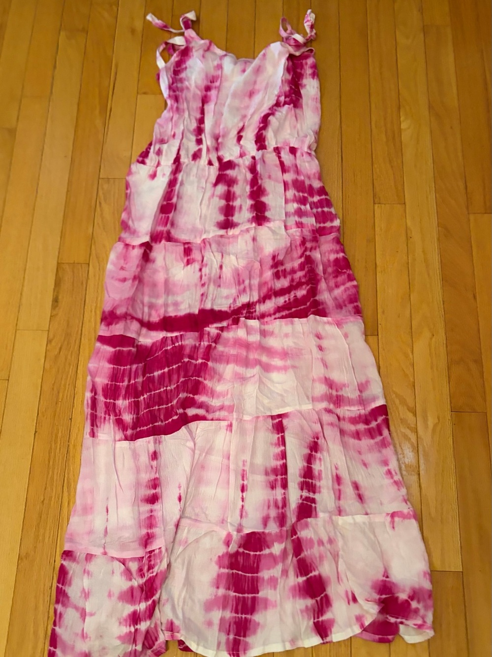 Women's Pink Tie-Dye Maxi Sundress